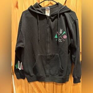 Wicked Hoodie Black Embroidered Glinda Elphaba Size Large